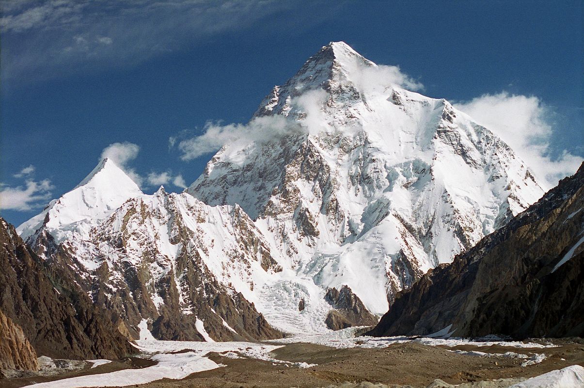 33 K2 Full View With Angel Angelus Peak From Near Concordia In The Morning